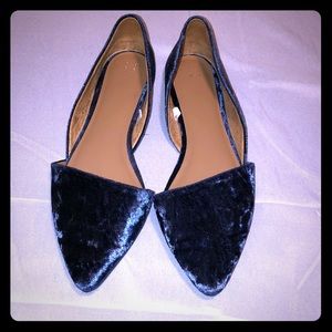 Blue Velvet Flats